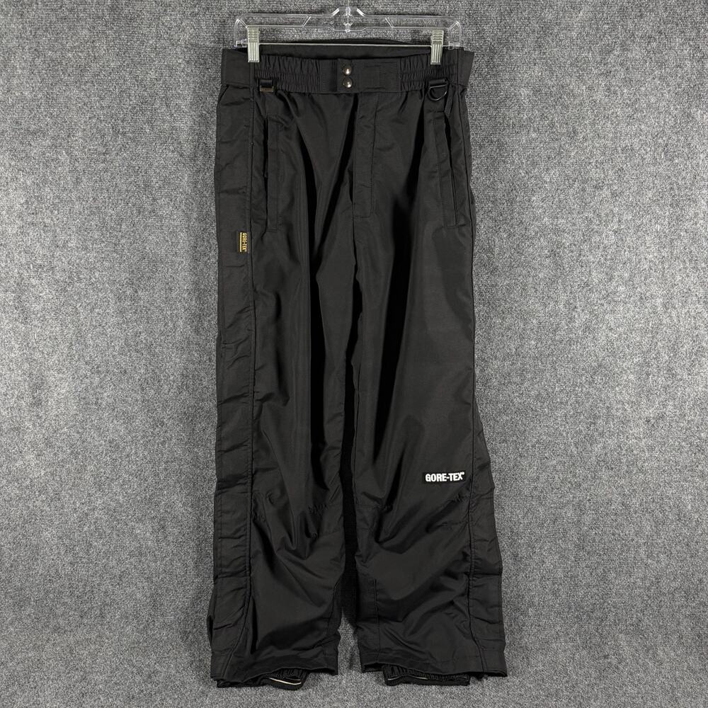 Vintage Gore-Tex Full Side Zip Shell Pants Mens M Black Made in USA Waterproof